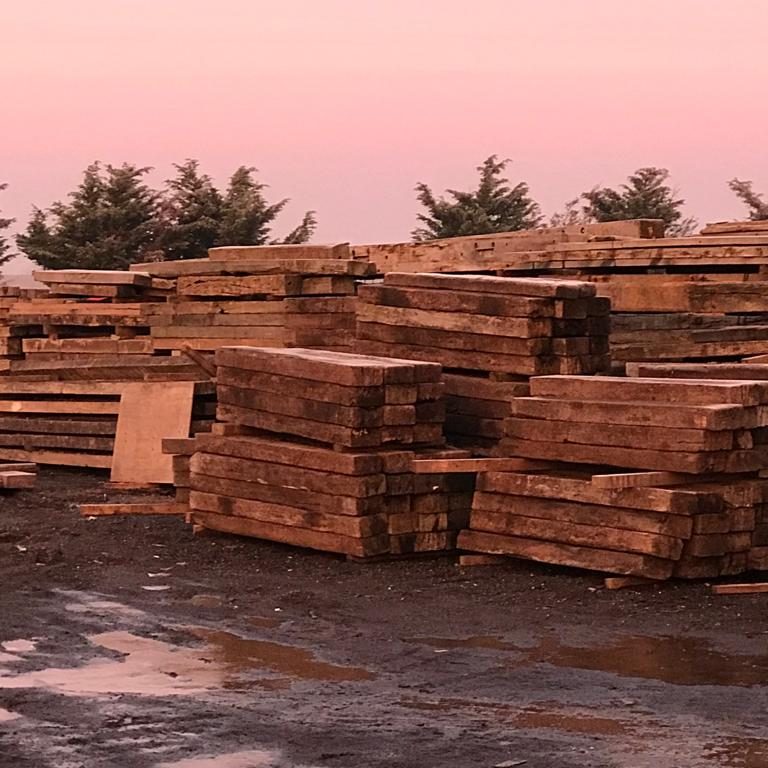 Ashwells Reclaimed Timber - Yard sunset