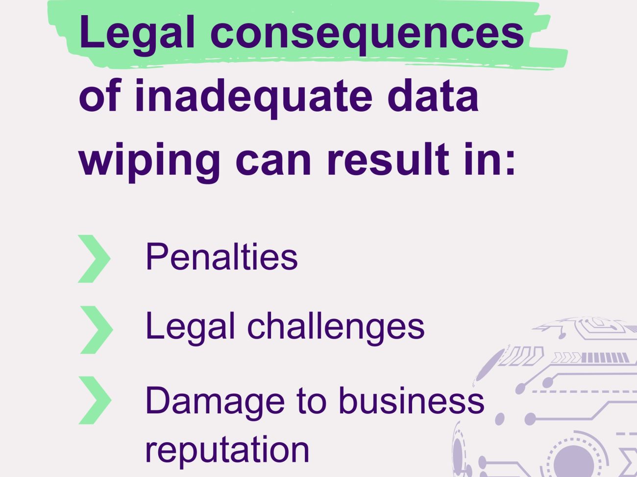 Legal consequences of inadequate data SMART DPK