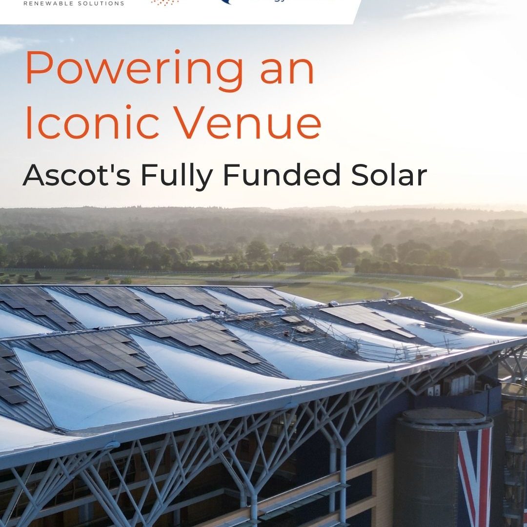 Ascot Racecourse rooftop solar installation highlighting Ortus Energy’s fully funded commercial solar solution