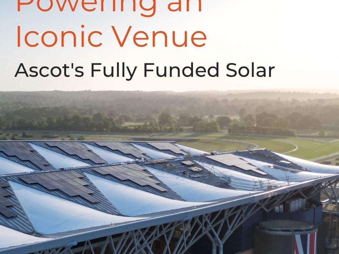 Ascot Racecourse rooftop solar installation highlighting Ortus Energy’s fully funded commercial solar solution