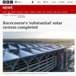 BBC article covering Ortus Energy and SSE Energy Solutions’ Ascot Racecourse rooftop solar installation