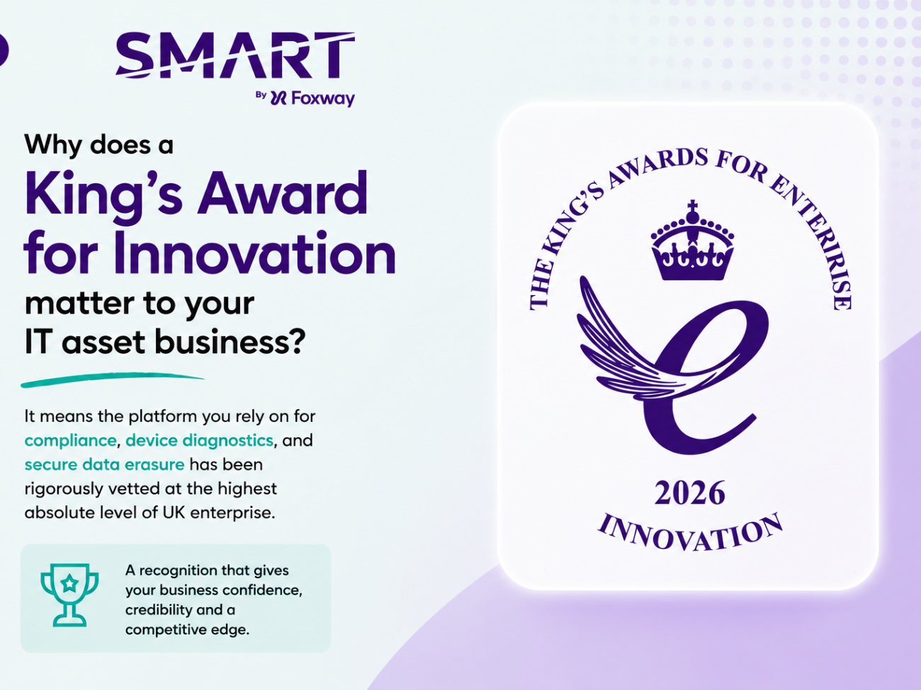 SMART by Foxway King’s Award LinkedIn campaign creative developed for PR and content marketing activity
