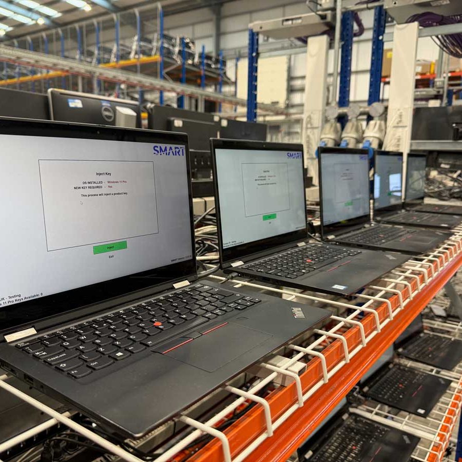 SMART by Foxway platform shown on a laptop as part of circular technology marketing campaign