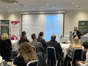 Bank of England economist Lorna Pringle presenting the February 2026 Monetary Policy Report to Basildon Business Leaders