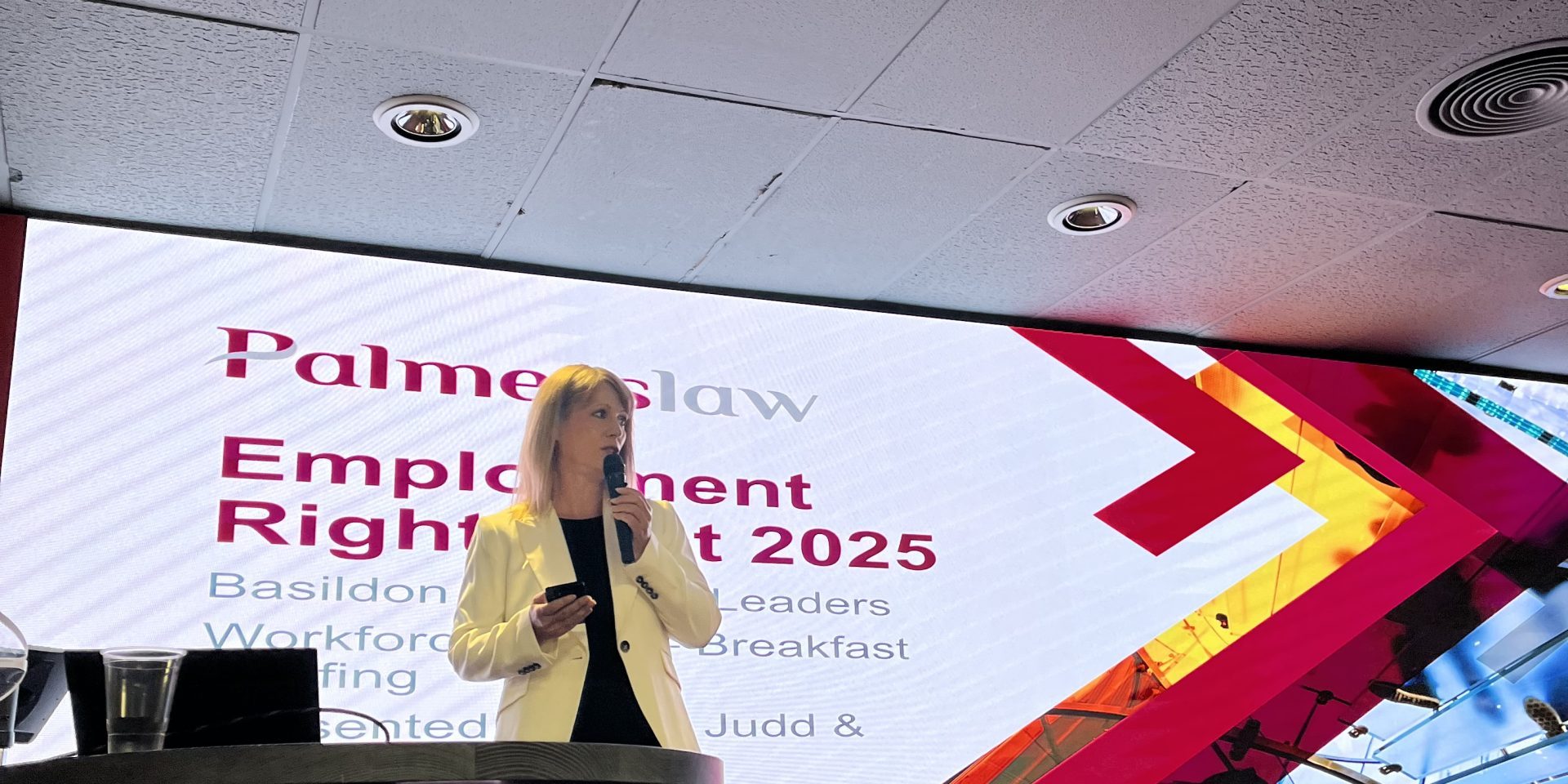 Carey Jacobs presenting Palmers Law at the Basildon Business Leaders breakfast briefing at Buzz Bingo Carey Jacobs presenting Palmers Law at the Basildon Business Leaders breakfast briefing at Buzz Bingo