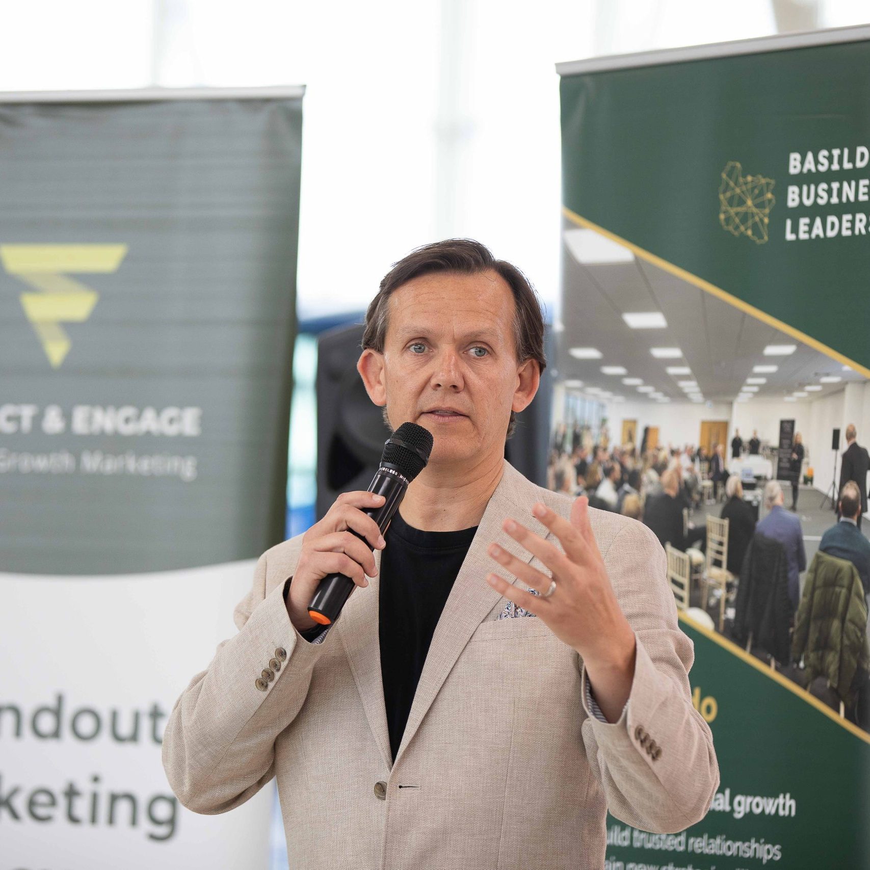 Richard Willis hosting & presenting at the Basildon Business Leaders Breakfast briefing at the CNH Tractor Plant