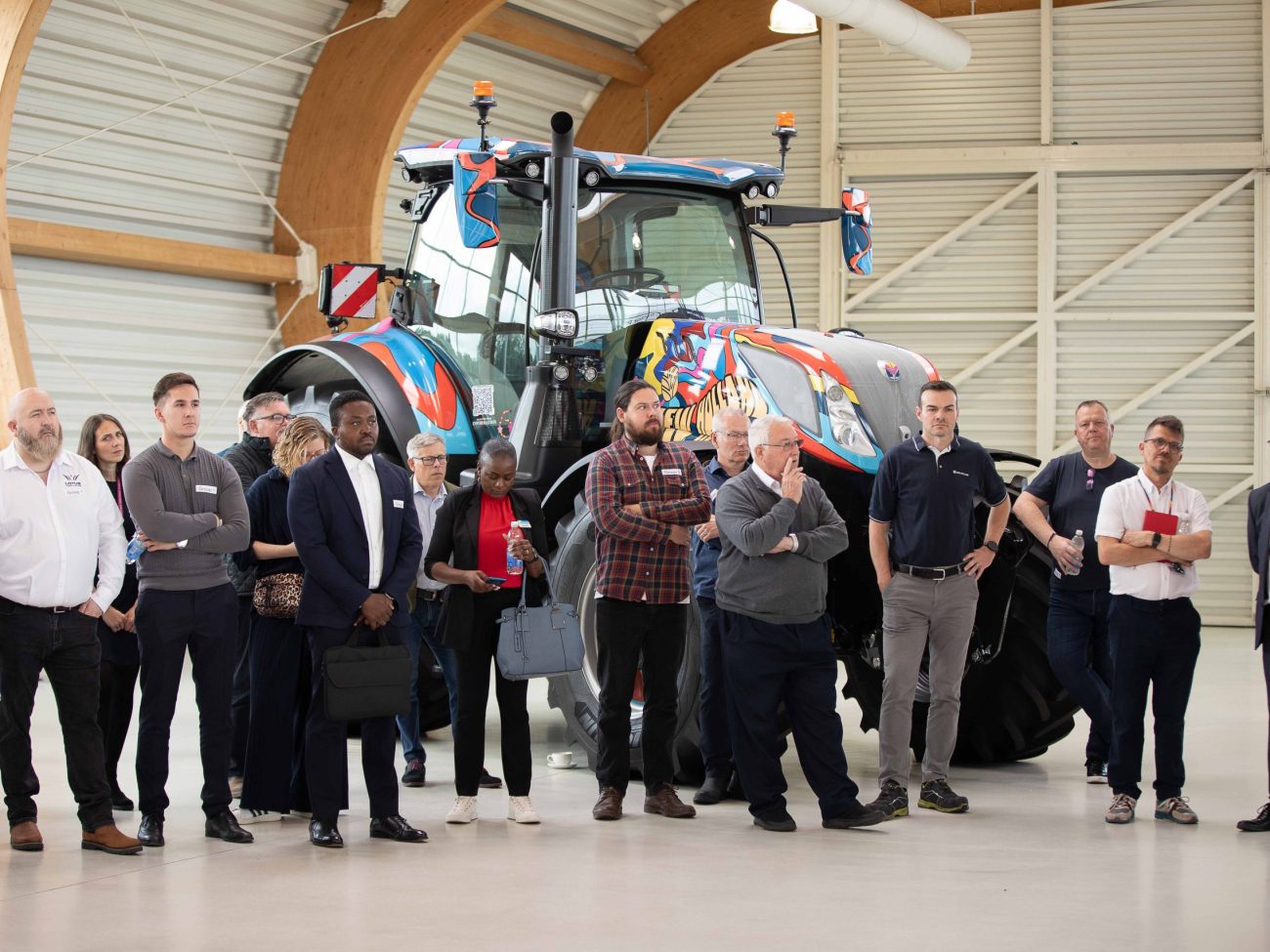 Senior business leaders attending the Basildon Business Leaders Breakfast briefing at the CNH Tractor Plant