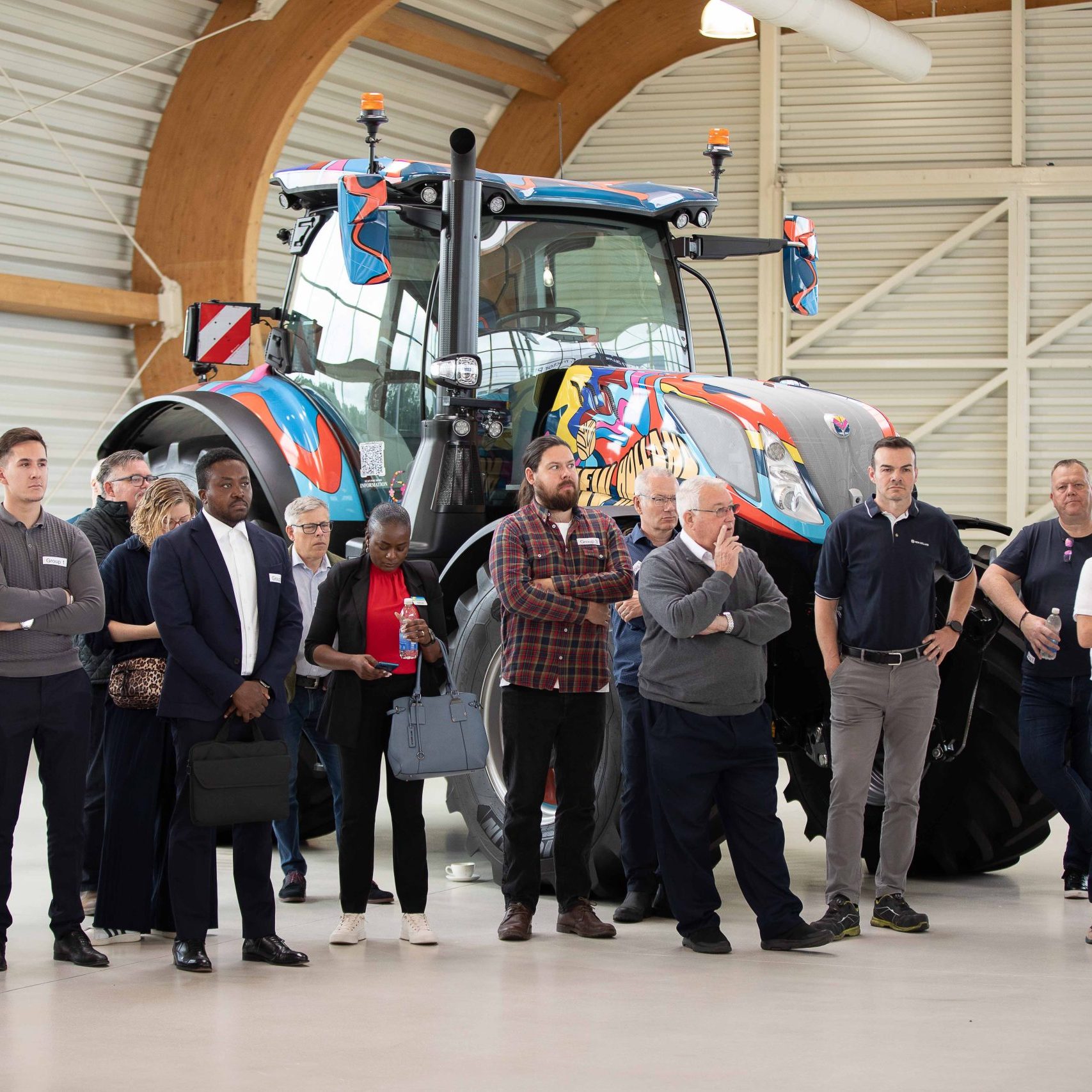 Senior business leaders attending the Basildon Business Leaders Breakfast briefing at the CNH Tractor Plant